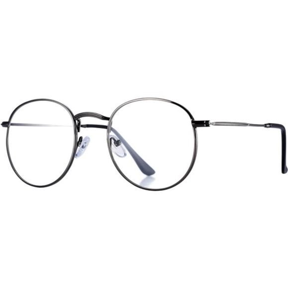 Other - CLASSIC round metal clear lens glasses frame unisex circle eyeglasses (Gunmetal)